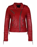 Women's Genuine lambskin leather Asymmetrical Leather Jacket