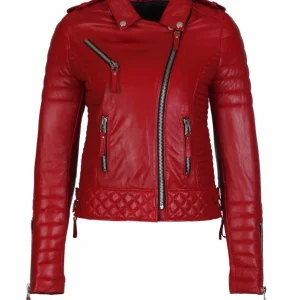 Women's Genuine lambskin leather Asymmetrical Leather Jacket